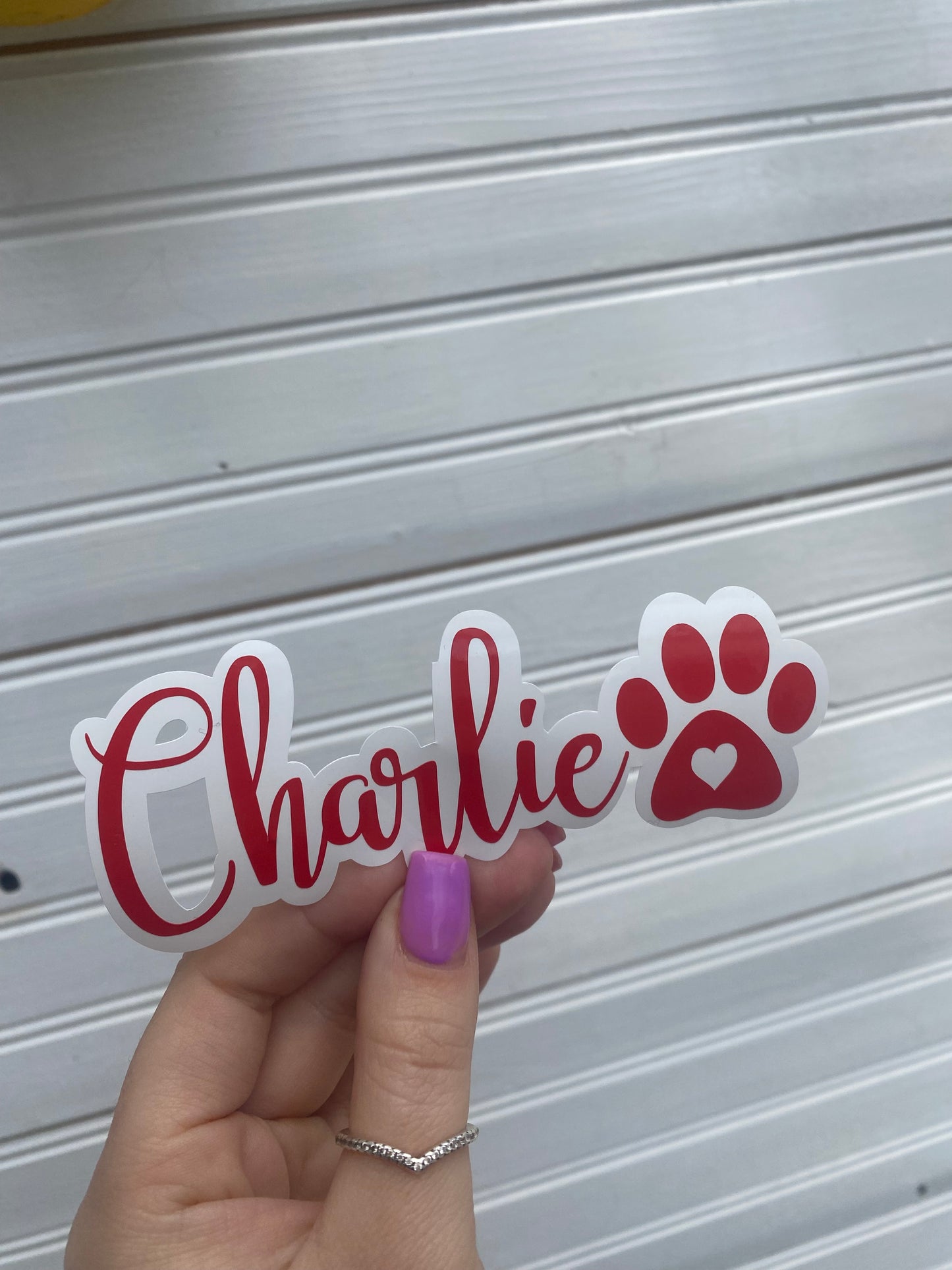 Double Pet Name & Paw Decal