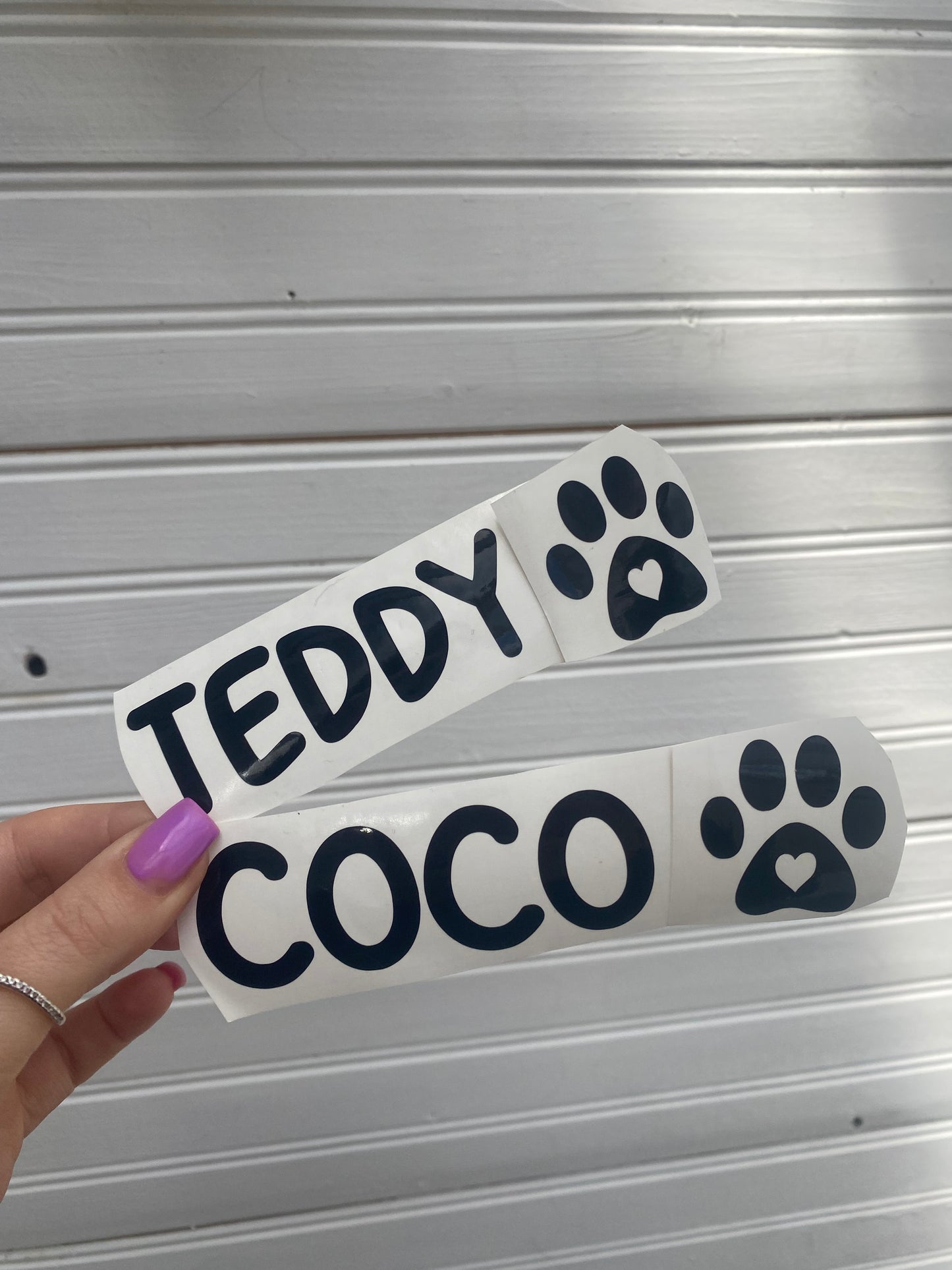 Pet name decal
