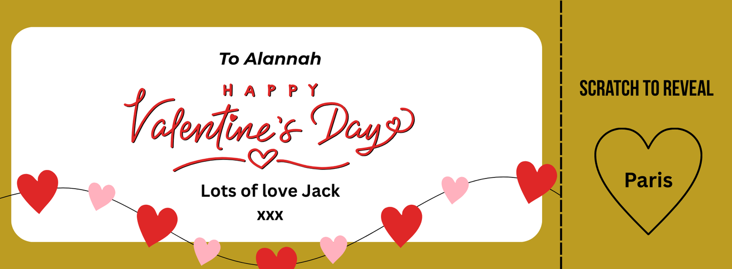 Happy Valentines Day Scratch card