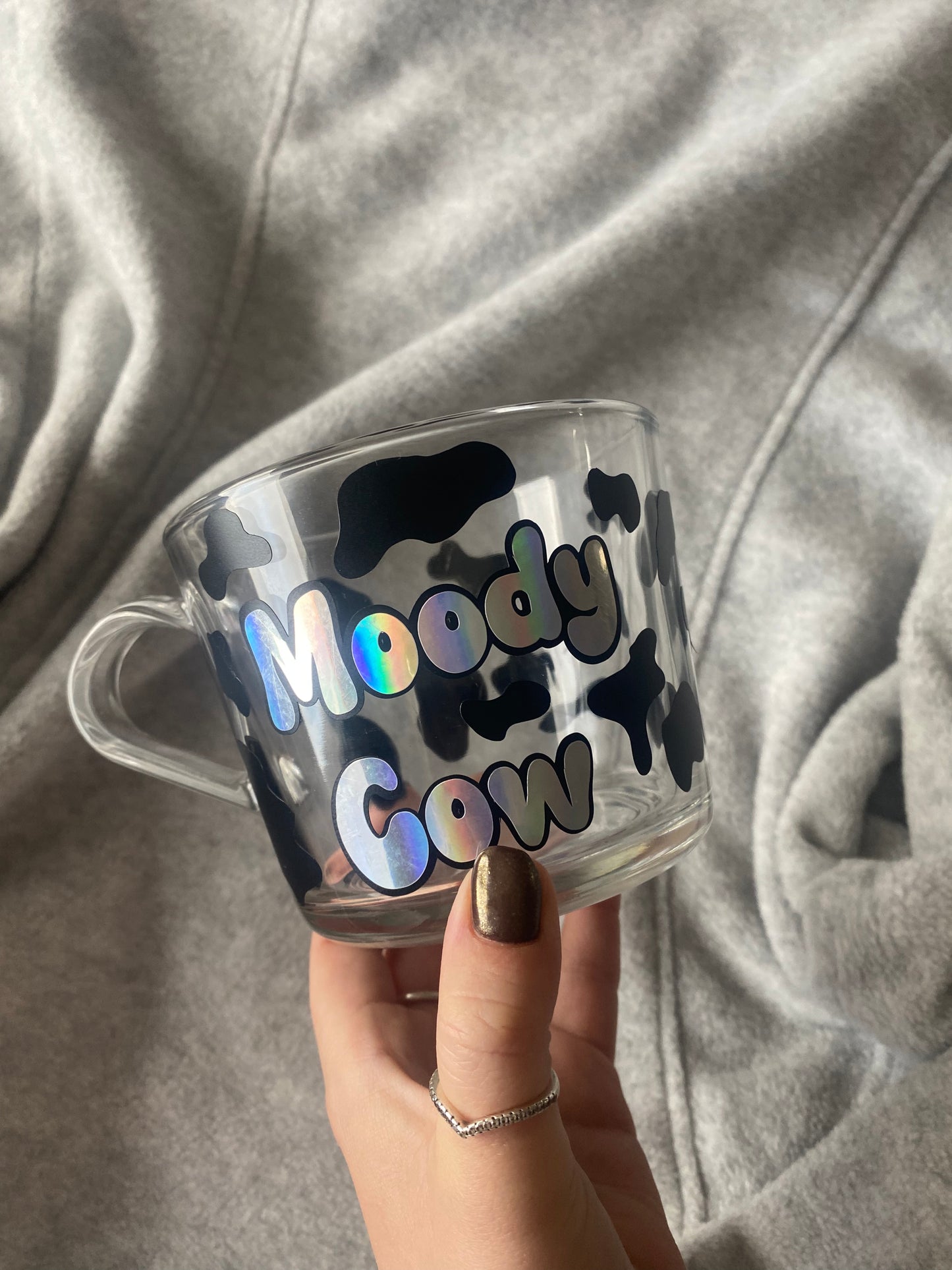Moody cow mug