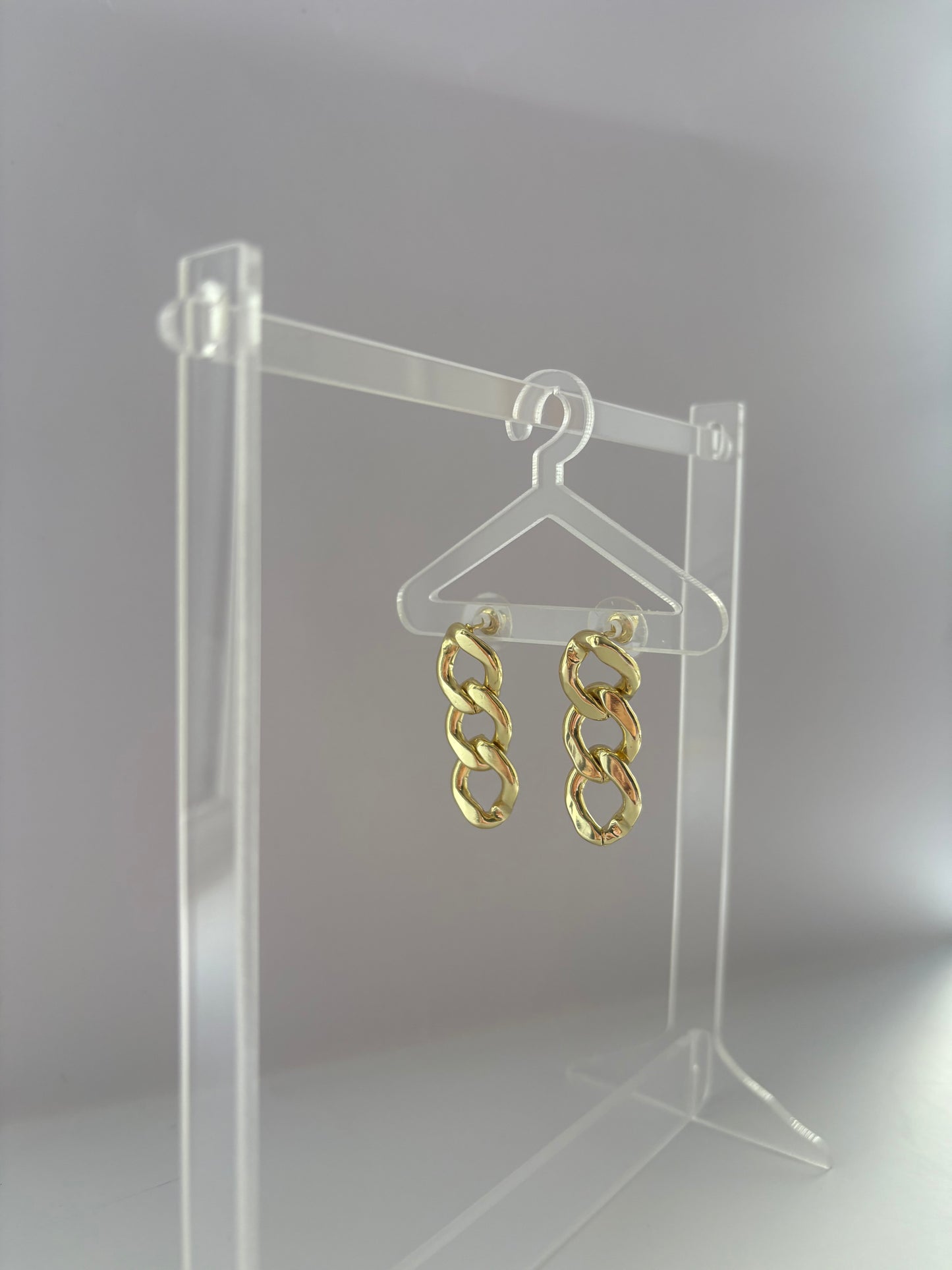 Gold chain drop earrings