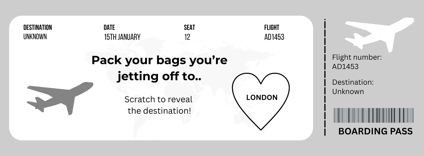 Boarding Card Valentines Day Scratch card