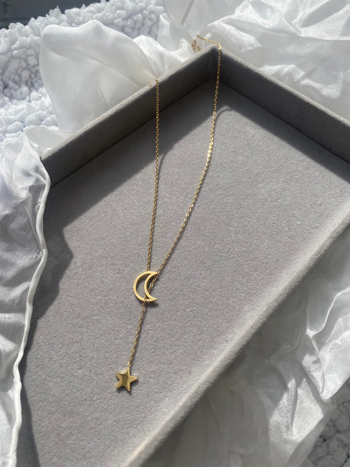 Moon & Heart Gold Necklace