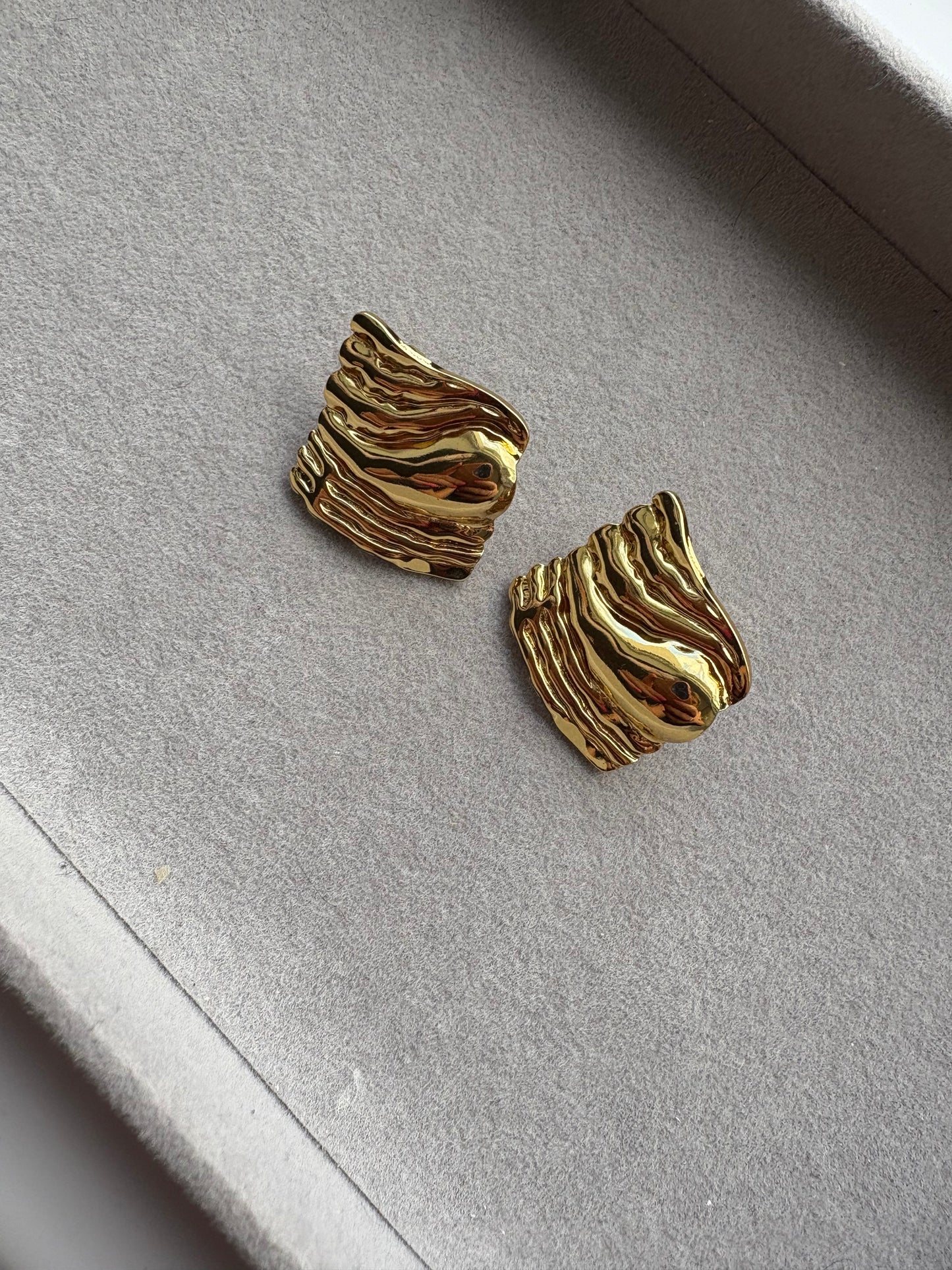 Gold square studs