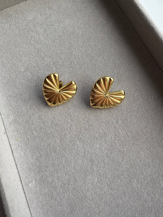 Heart slice earrings