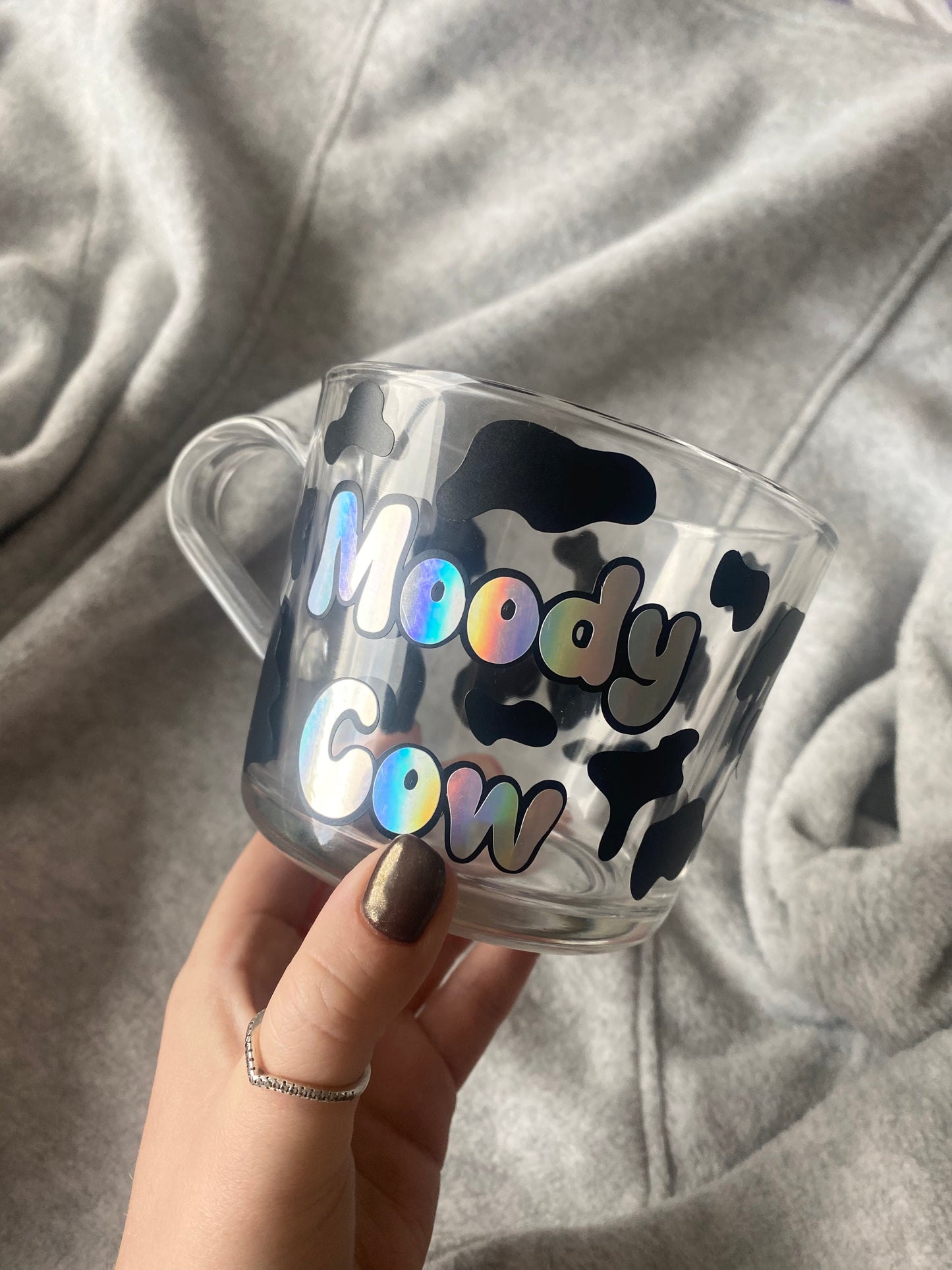 Moody cow mug