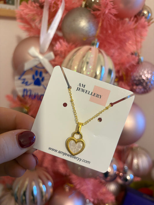 White heart necklace