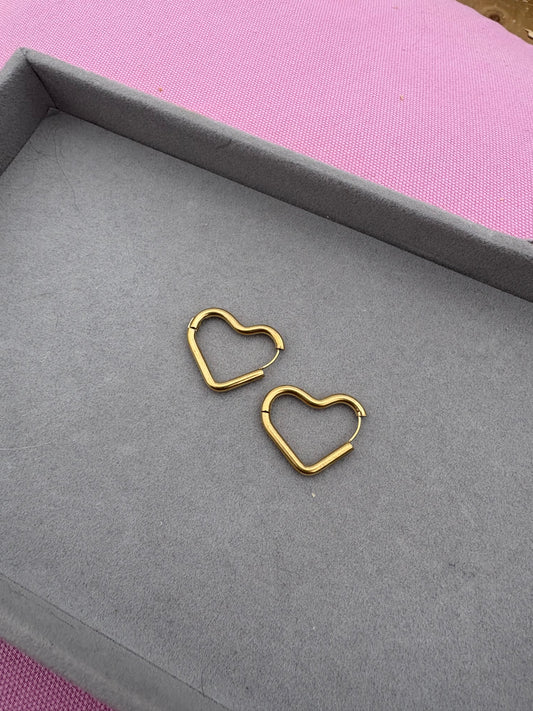 Gold heart earrings