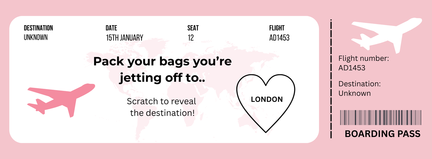 Boarding Card Valentines Day Scratch card