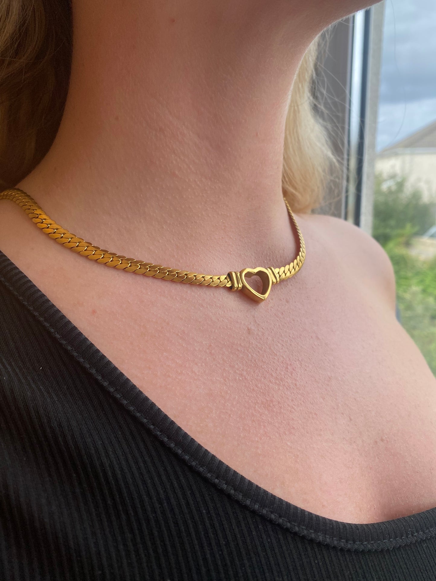 18k Heart Chain Necklace