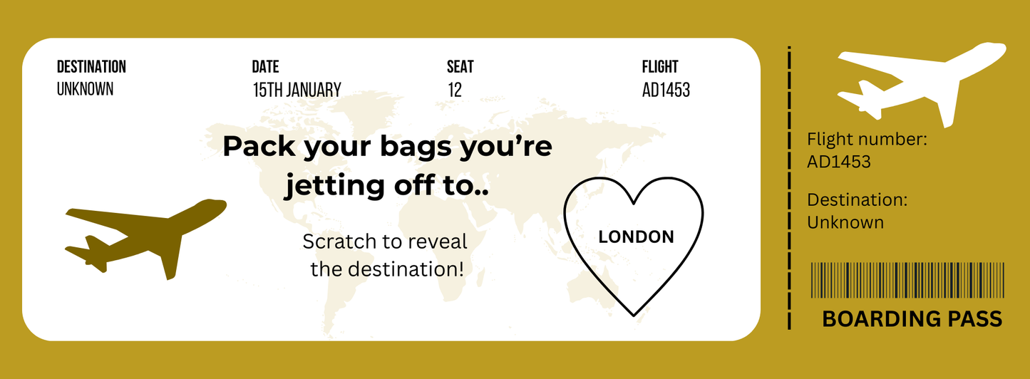 Boarding Card Valentines Day Scratch card