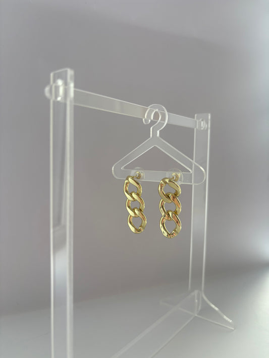 Gold chain drop earrings