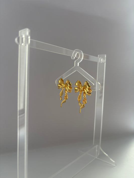 Gold bow earrings