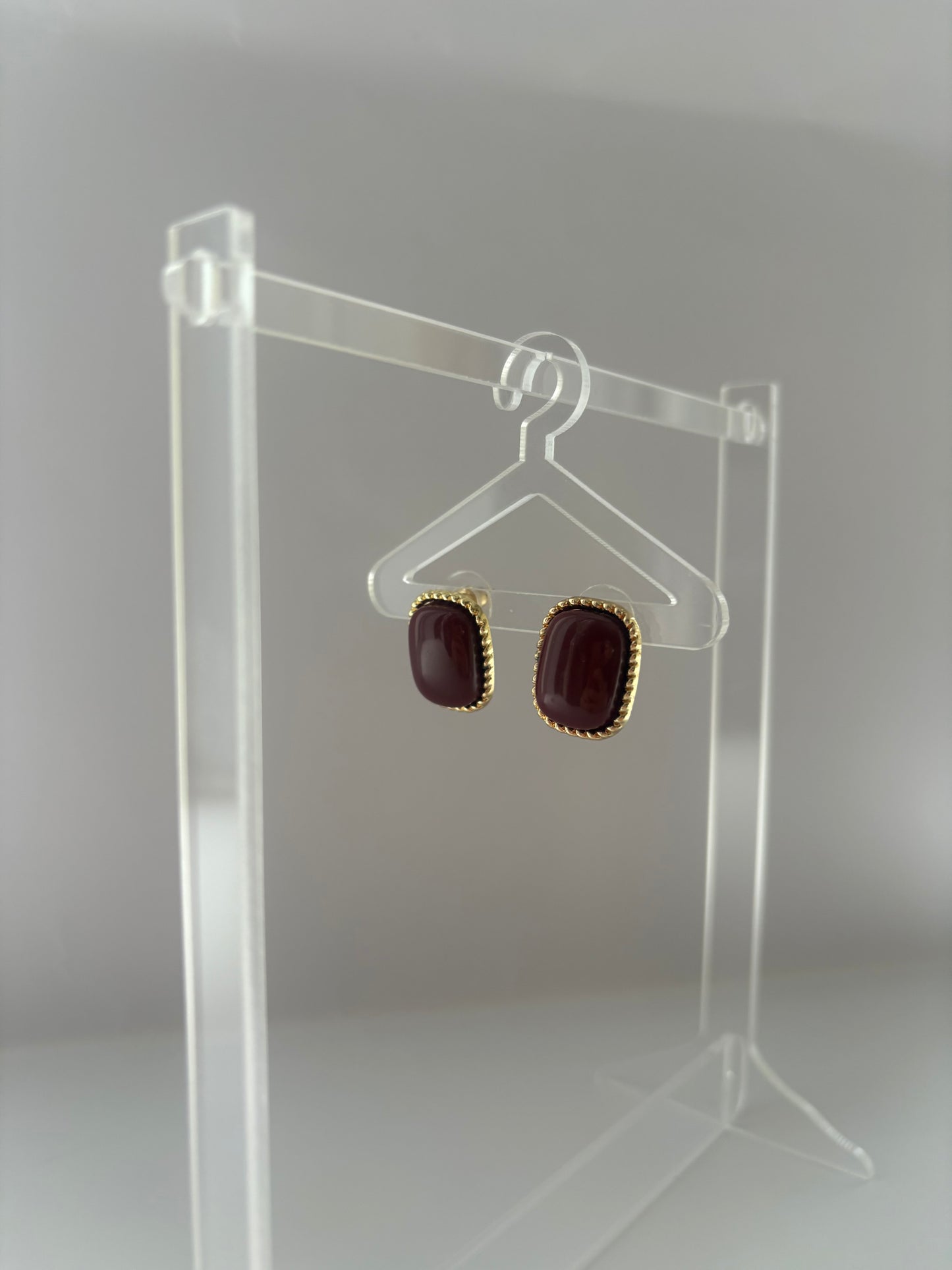 Burgundy studs