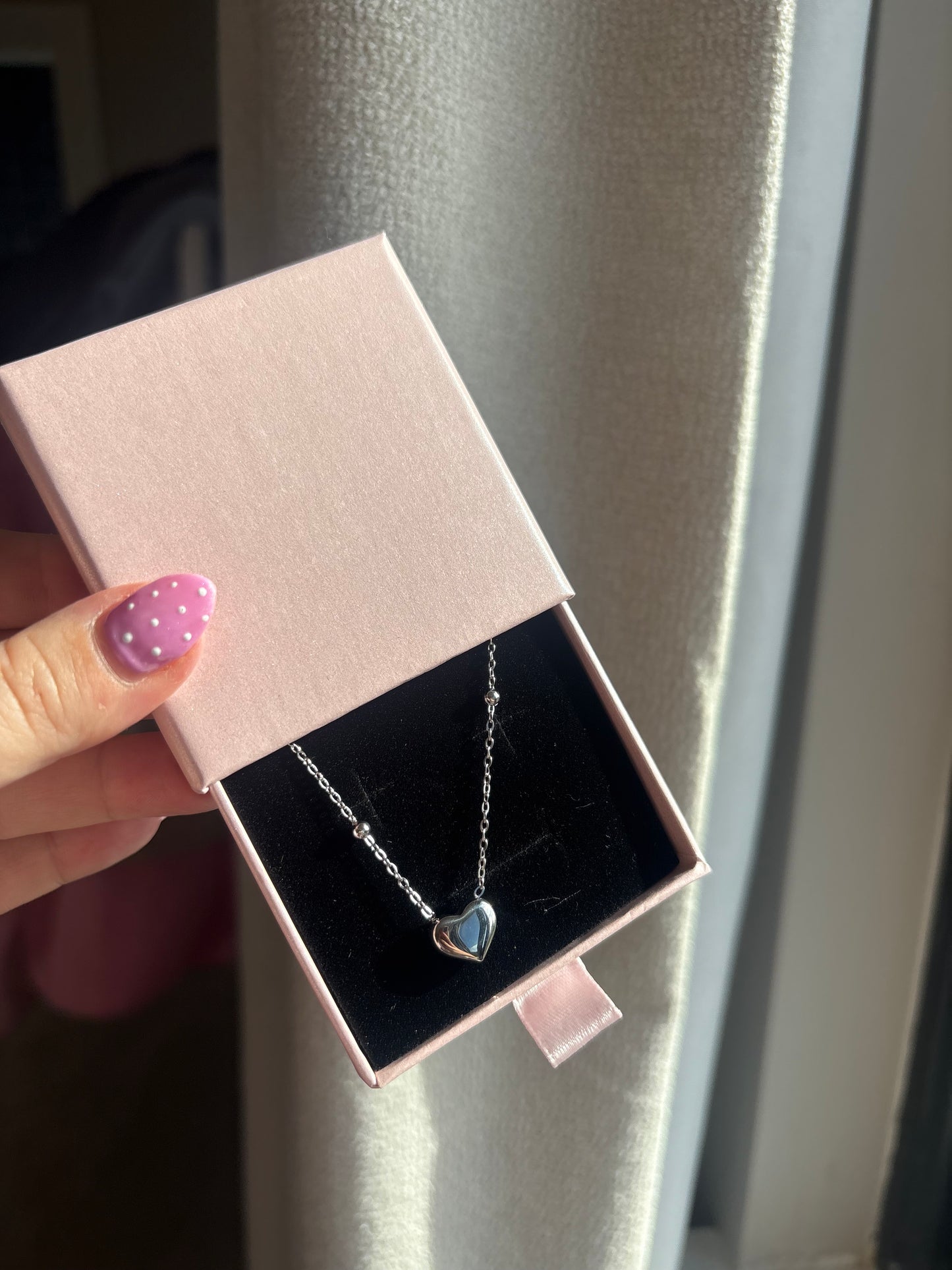 Silver heart chain