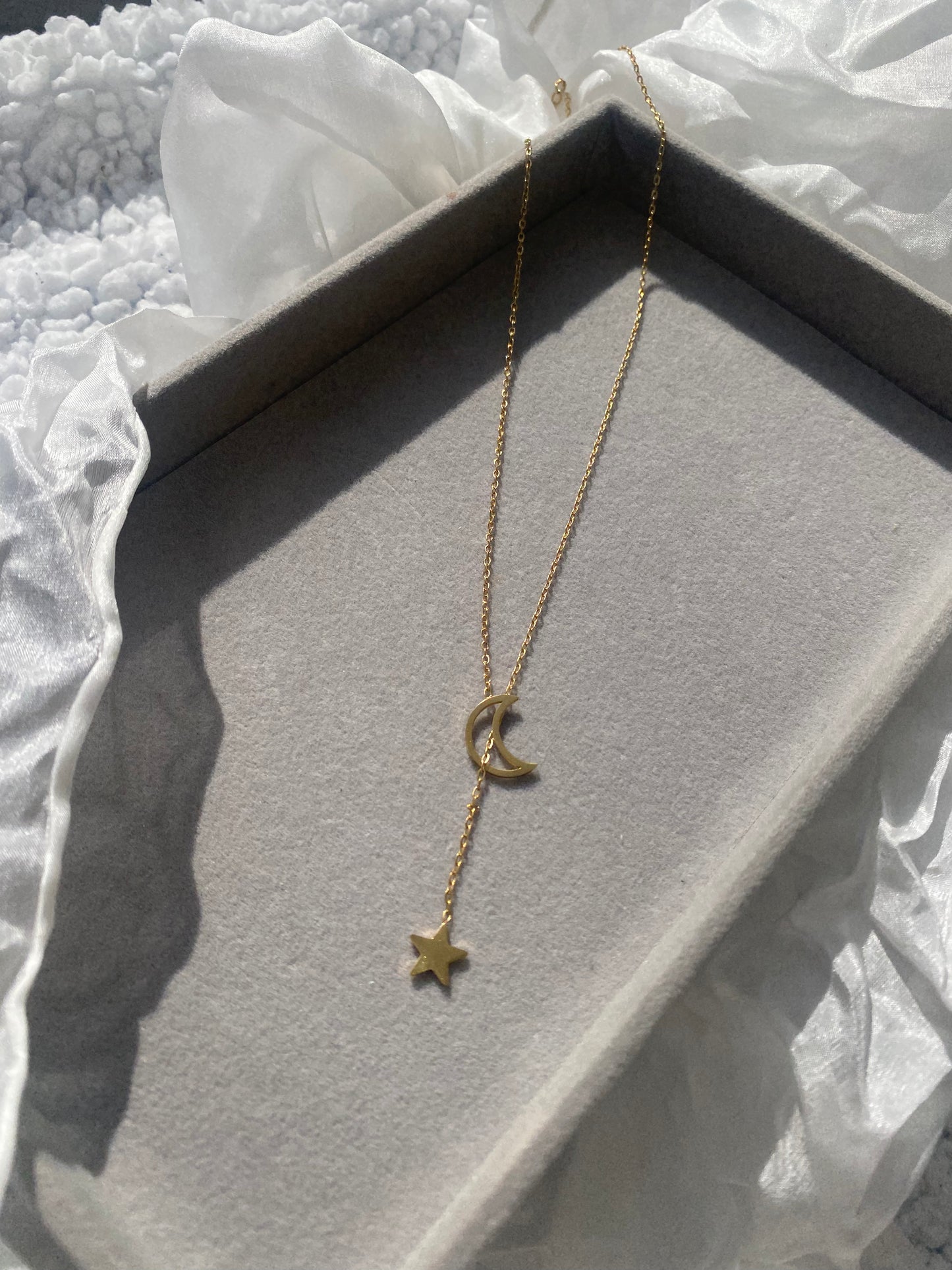 Moon & Heart Gold Necklace