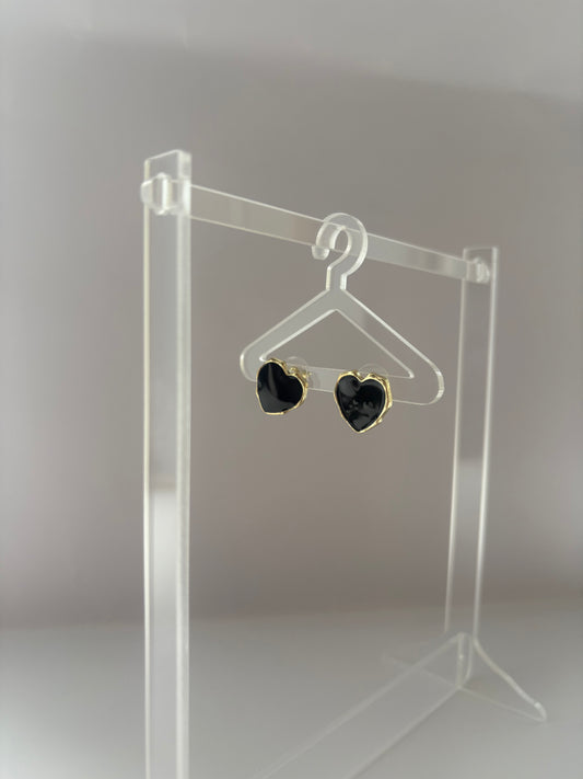 Black heart studs