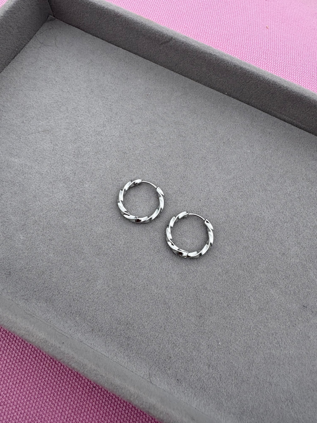 Silver circle hoops