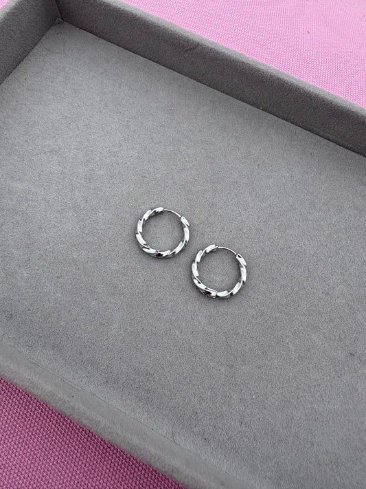 Silver circle hoops