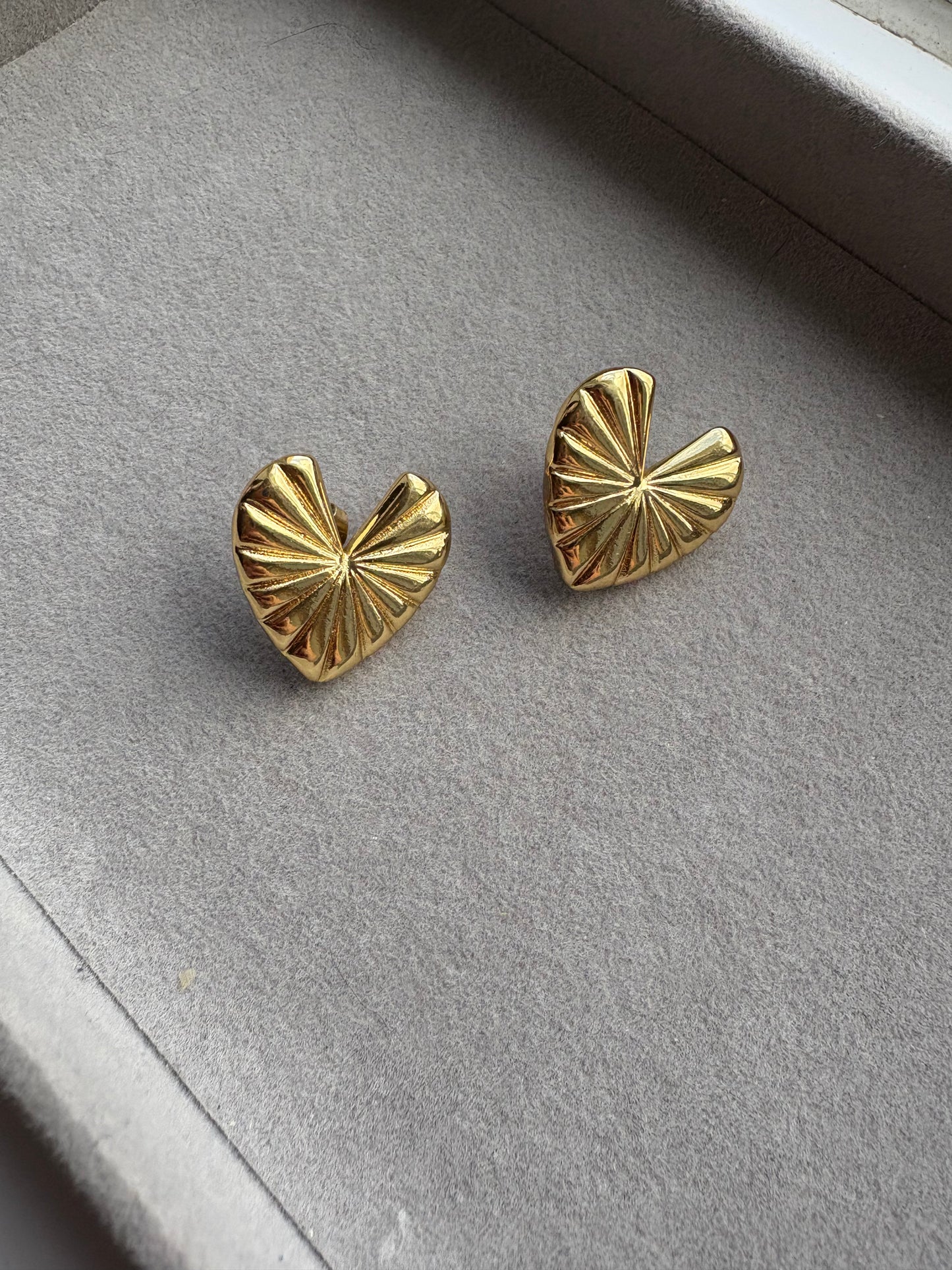 Heart slice earrings