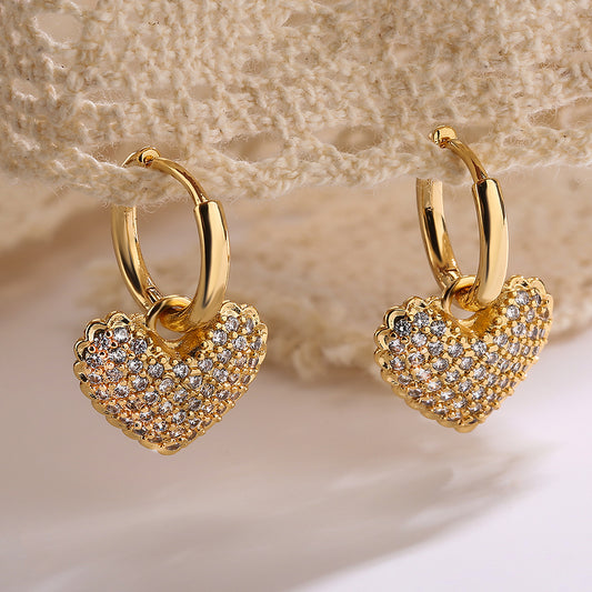 18k Gold Plated Heart Hoops