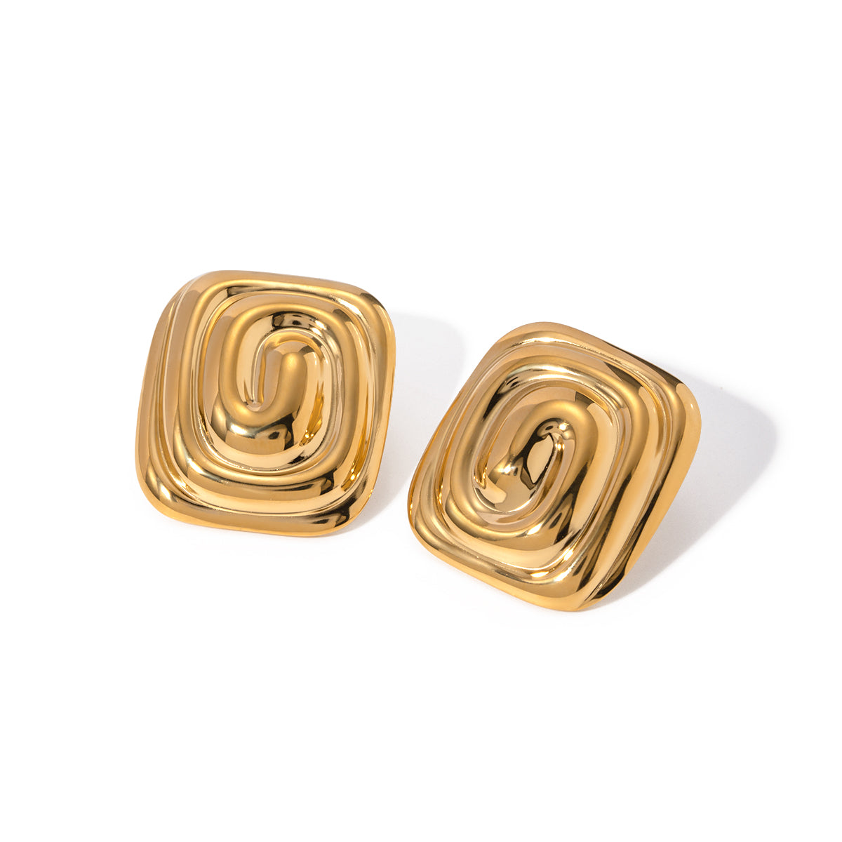 18k Spiral Gold Plated Earrings