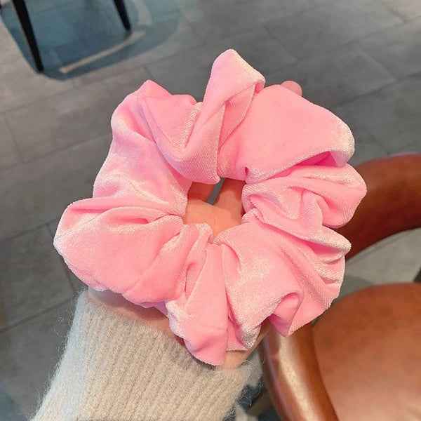 Large Pink Velvet Scrunchie